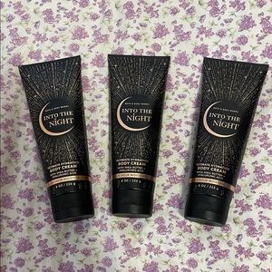 Bath & Body Works Into the Night Body Cream - Black and Gold Set of 3, New!